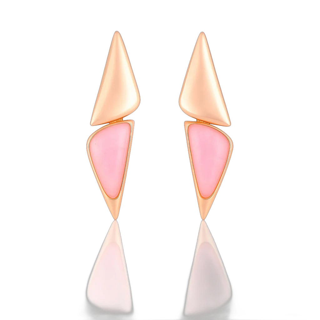 Pendientes cuarzo rosa