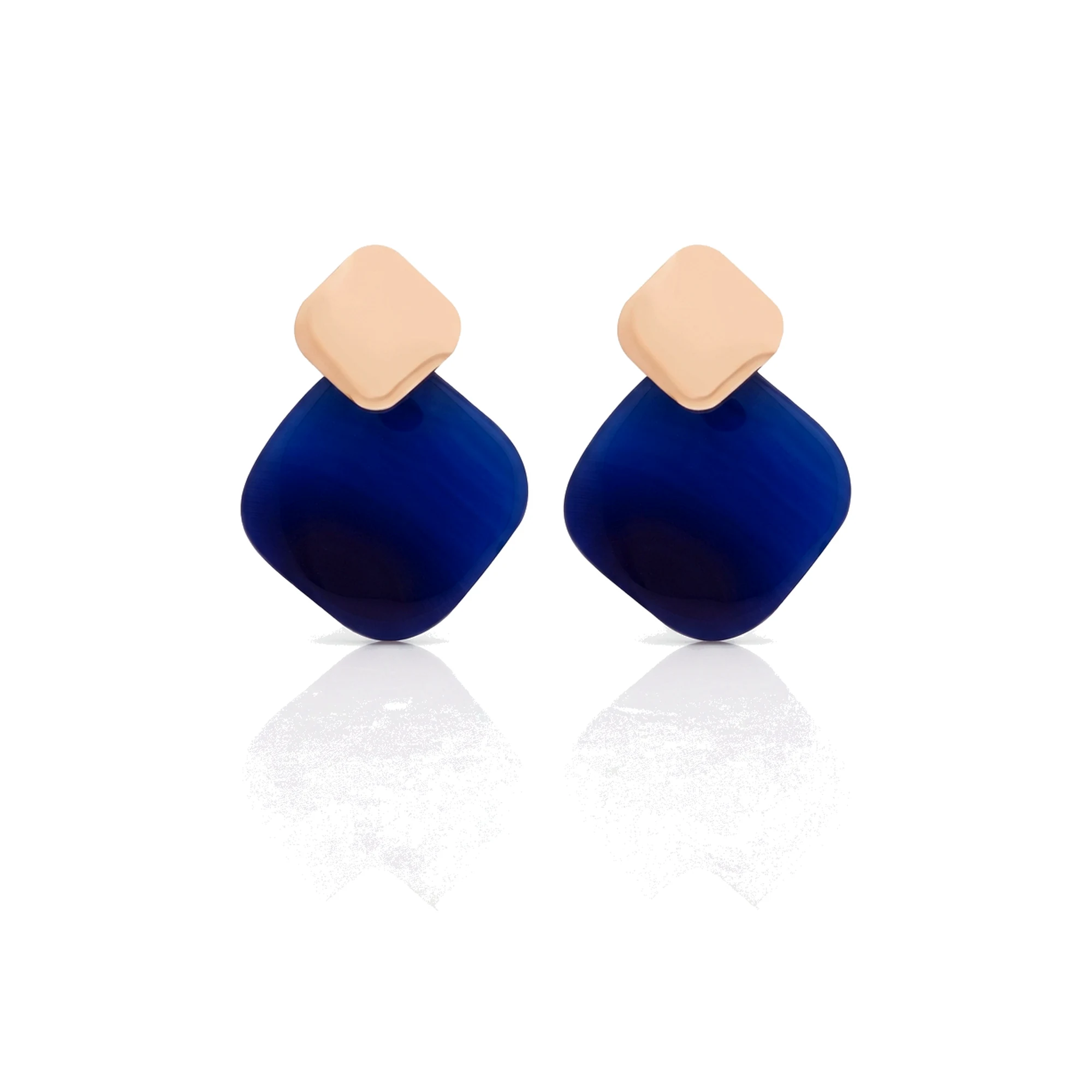 Pendientes Largos Ágata Azul Turquesa