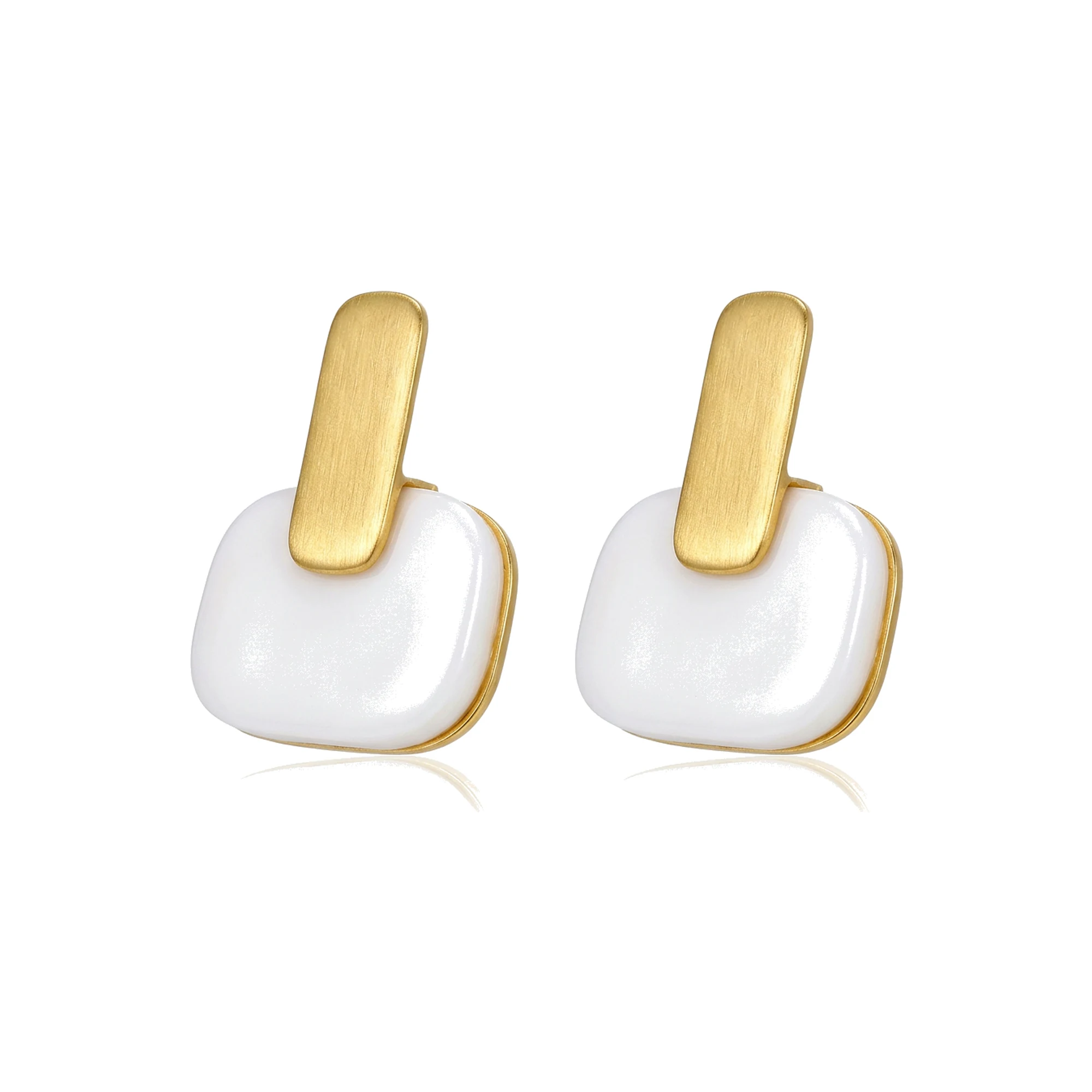 Pendientes Cortos Ágata Blanca
