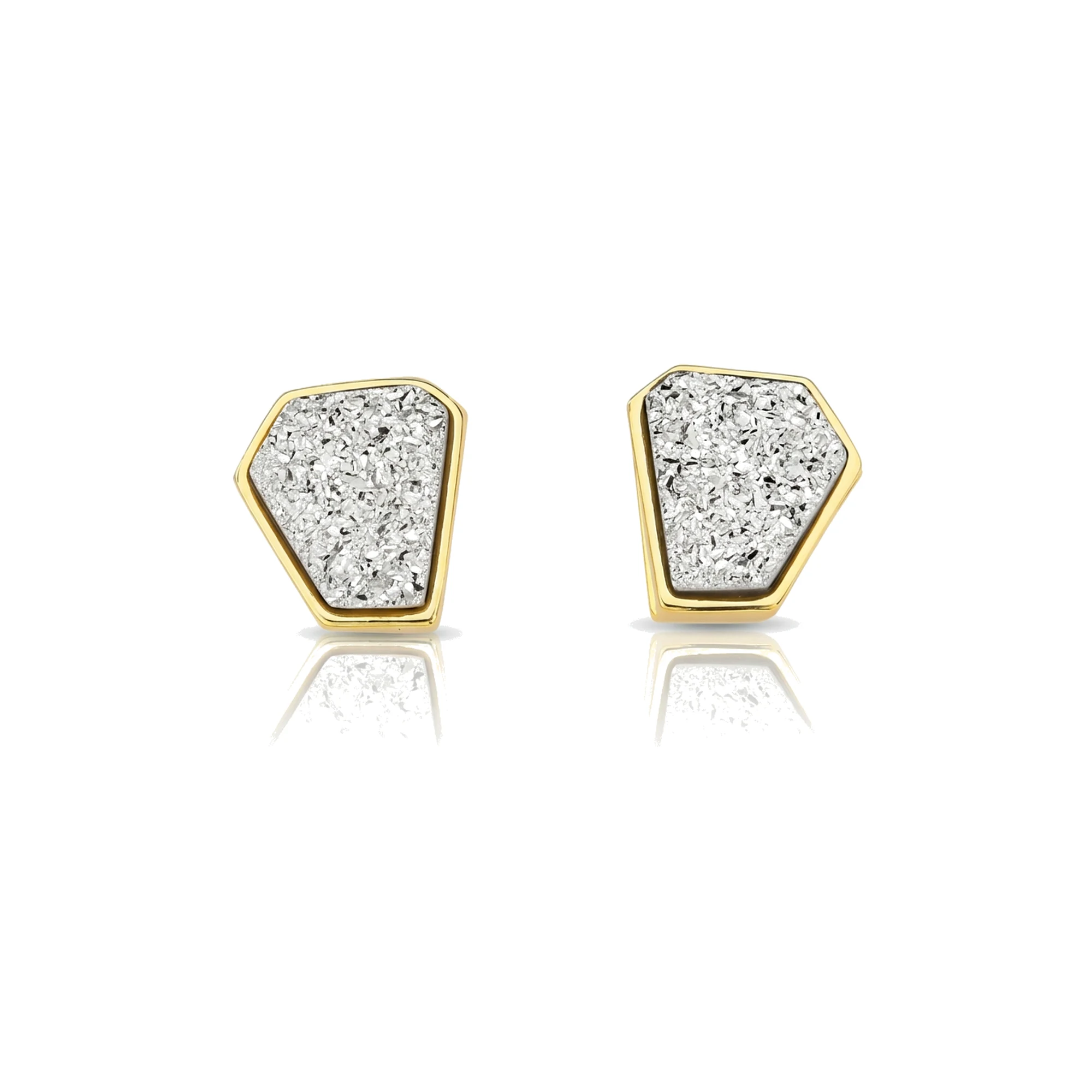 Pendientes Cortos Drusa Platino