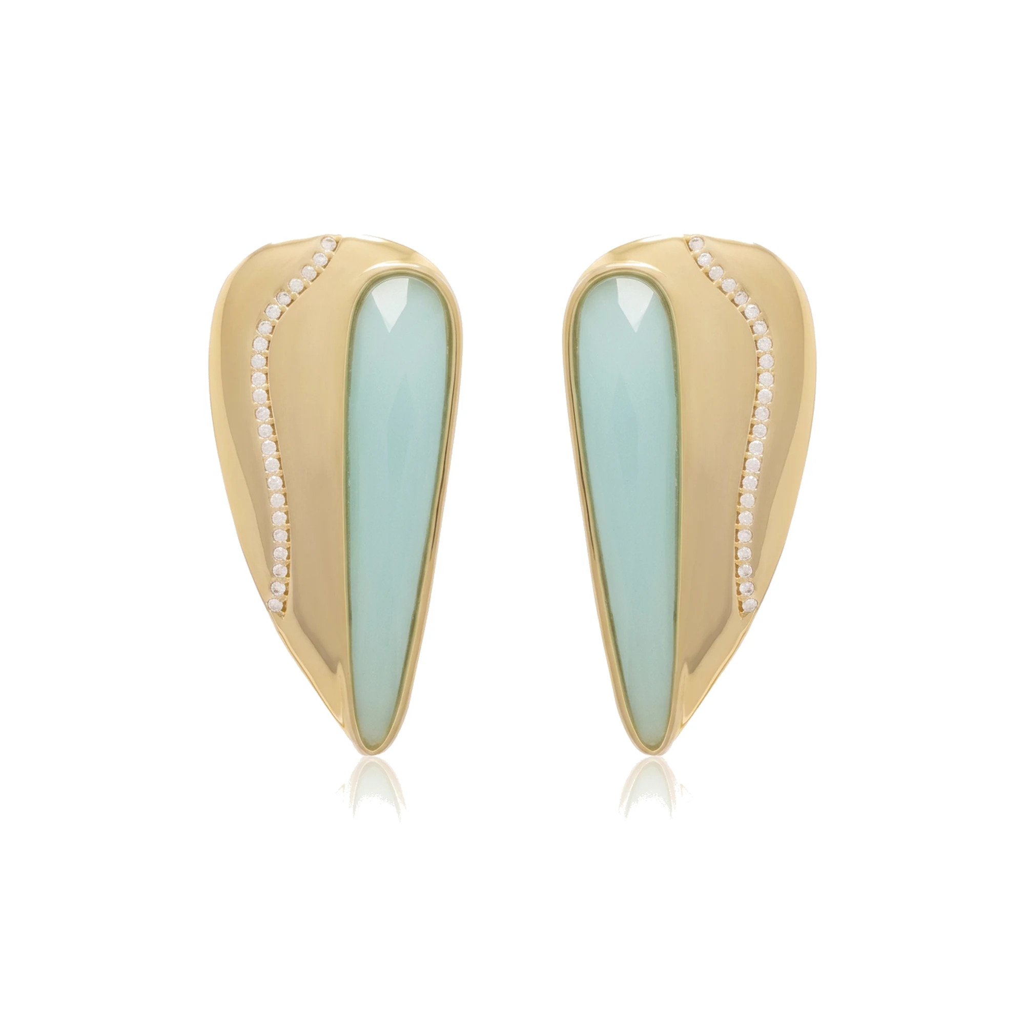 Pendientes Cortos Aguamarina
