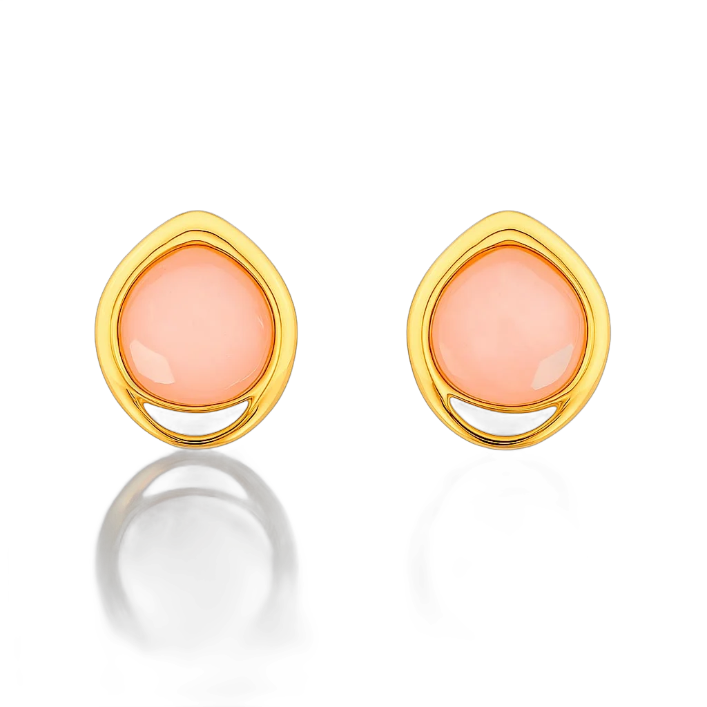 Pendiente corto cuarzo rosa