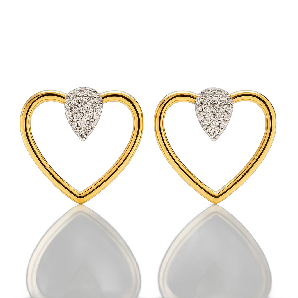 Pendiente oro amarillo y brillantes