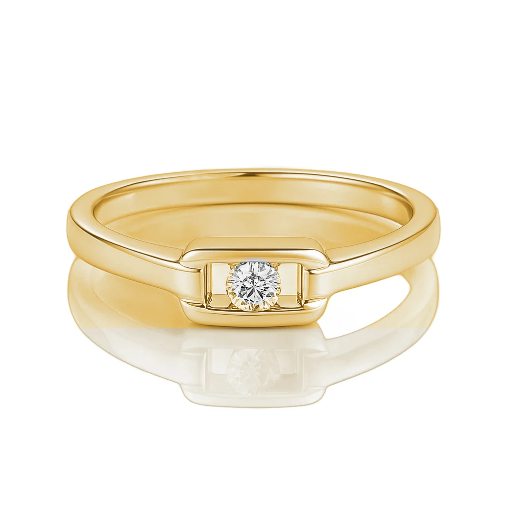Anillo oro blanco y brillante