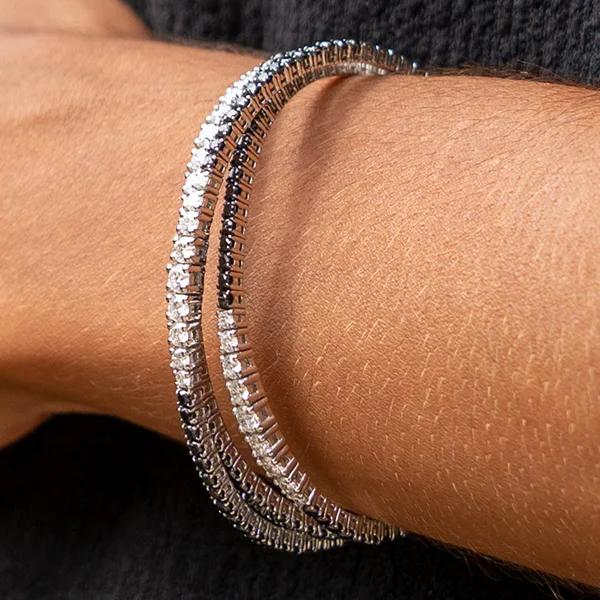 Pulsera tres arcos con brillantes