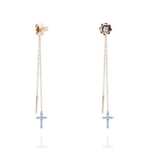 Pendientes oro rosa de 18 quilates, con diamantes