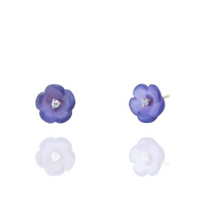 Pendientes oro blanco de 18 quilates, diamantes, cuarzos