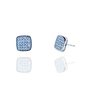 Pendientes montados en oro blanco con diamantes engastados