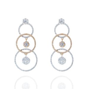 Pendientes oro de 18 quilates, con diamantes