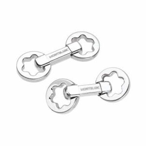 Gemelos de acero con emblema Montblanc de mecanismo  de giro hacia abajo