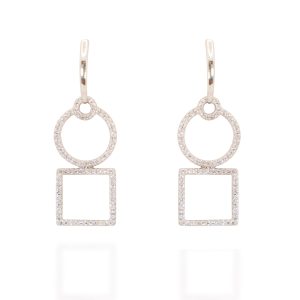 Pendientes oro blanco y brillantes