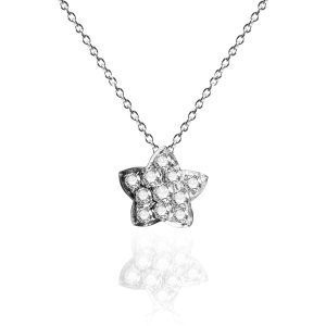 Cadena de oro blanco con colgante en brillantes