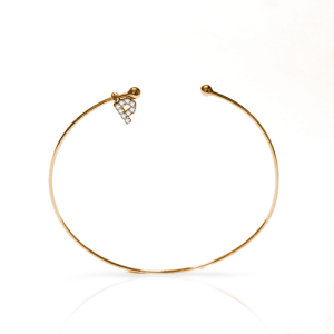 Pulsera oro de ley rosa y brillantes