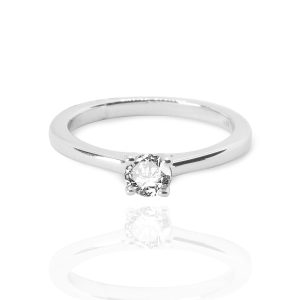 Anillo de compromiso oro blanco y brillante