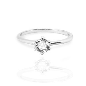 Anillo de compromiso oro blanco y brillante