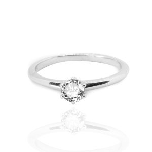 Anillo de compromiso oro blanco y brillante