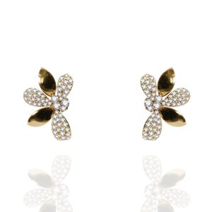 Pendientes oro rosa brillantes