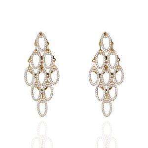 Pendientes oro rosa y brillantes