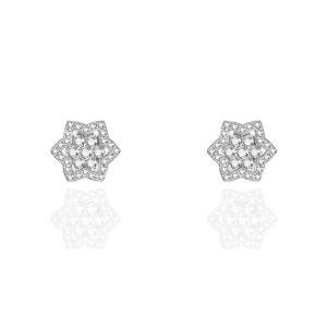 Pendientes oro blanco y brillantes