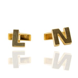 Gemelos oro amarillo iniciales