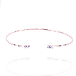 Pulsera oro rosa y brillantes