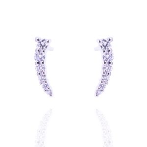 Pendientes oro blanco y brillantes