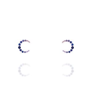 Pendientes oro blanco y zafiros azules