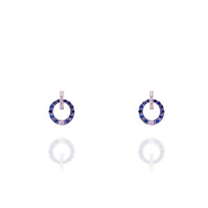 Pendientes oro blanco zafiros y brillantes