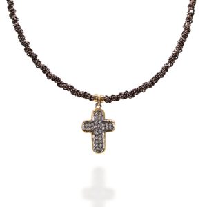 Gargantilla oro y brillantes brown