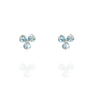 Pendientes oro amarillo y topacios azules