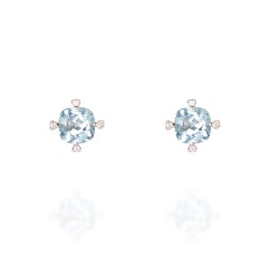 Pendientes topacio azul y brillantes