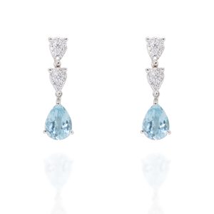 Pendientes brillantes y aguamarina