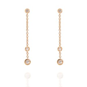 Pendientes oro rosa  brillantes de 0,38 Kts.