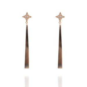 Pendientes oro rosa y brillantes