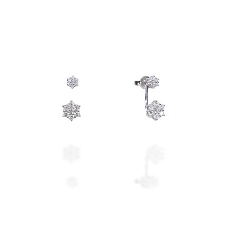 Pendientes oro blanco y brillantes