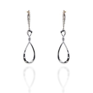 Pendientes en oro blanco y brillantes