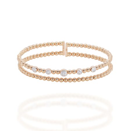 Brazalete oro rosa y brillantes