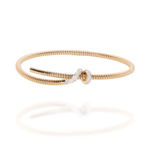 Pulsera oro rosa y brillantes