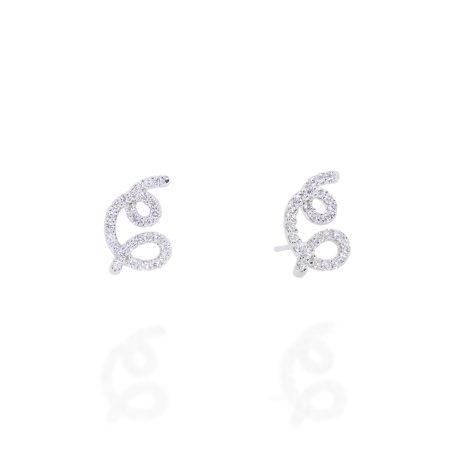 Pendientes oro blanco y brillantes