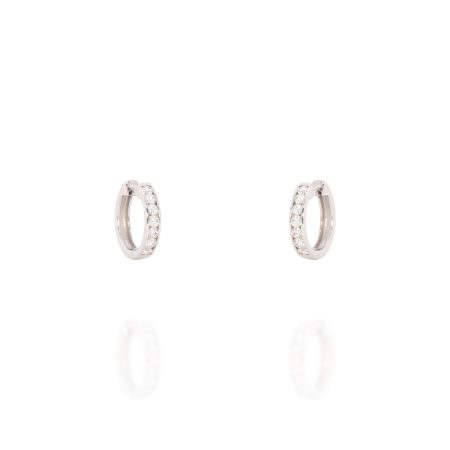 Pendientes oro blanco y brillantes