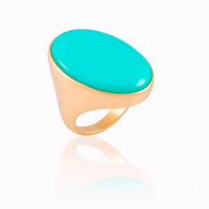 Anillo oro y turquesa