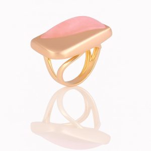 Anillo oro y cuarzo rosa