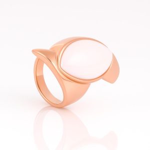 Anillo oro cuarzo lechoso