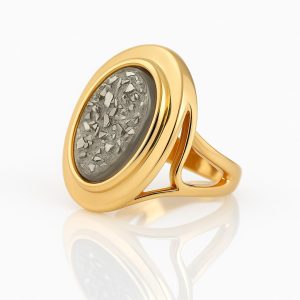 Anillo oro drusa titanio