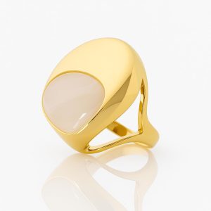 Anillo oro aragonita