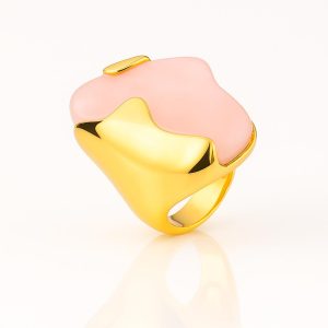 Anillo oro cuarzo rosa