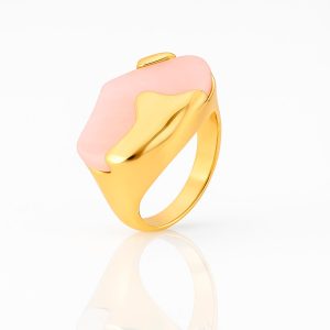 Anillo oro cuarzo rosa