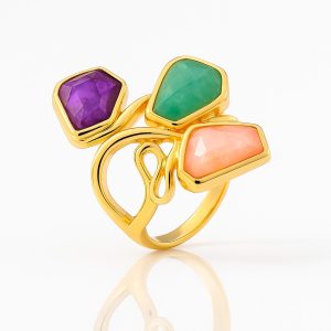 Anillo oro colorido