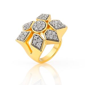 Anillo oro drusa titanio