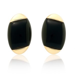Pendiente corto obsidiana negra